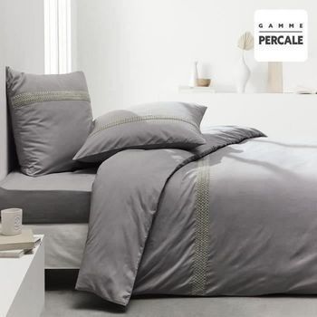Juego De Cama - 240 X 260 Cm - Acabado 100% Percal Macramé - Acero