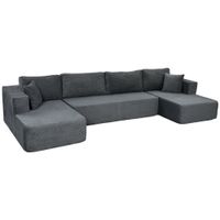 homcom sofa modular en u 4 plazas 2 chaise longues sofa 2 plazas 6 cojines sin montaje 369 x 152 x 78 cm gris