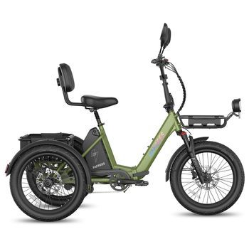 Triciclo Eléctrico Fafrees F20 Mate Ii De 25 Ah, Plegable, Cómodo Y De Gran Autonomía, Verde