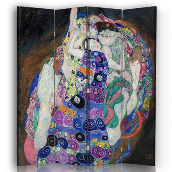 Legendarte - Biombo La Virgen - Gustav Klimt - Separador De Ambientes Para Interiores Cm. 145x170 (4 Paneles)