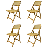 pack 4 sillas plegables cannage natural fabricadas en madera 405x43x83cm eme mobiliario