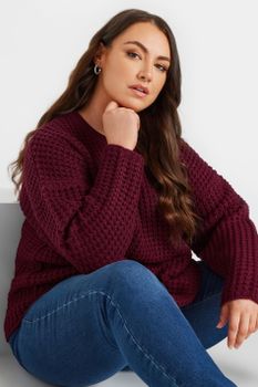 Yours Jersey Berenjena De Punto Gofre, Mujer Curvy Y Tallas Grandes, Yours