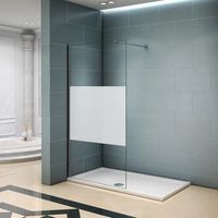 aica panel de ducha serigrafiado central vidrio 8mm con pelicula de seguridad a prueba de explosiones 88-90x200cm con barra1 90cm