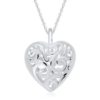 Cadena de plata 925 con medallón en forma de corazón