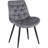 silla de comedor de terciopelo rossford gris oscuro 63x56x85 cm clp