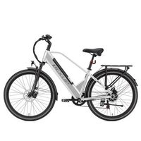 bicicleta electrica hibrida bekup v2 cuadro de 26 con acceso central plateada