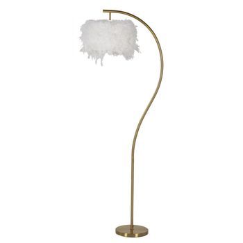 Lámpara De Pie Con Plumas Blancas Cm 60x33x170