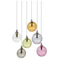 lampara colgante de 6 luces pantalla de vidrio base de metal estilo retro luz ambiental multicolor tuddi