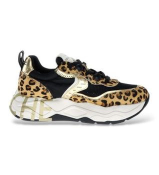 Voile blanche para mujer. 2017475 Zapatillas de Piel Club105 beige (41), 3 a 5cm, Cordones, Casual, Animal print