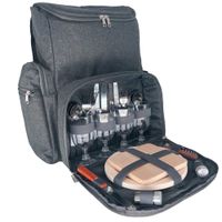 mochila de picnic escapade gris para 4 personas