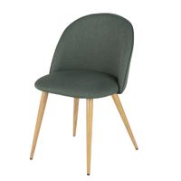 silla de comedor de tela verde reciclada