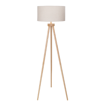 Aigostar Lámpara de Pie Salon Lampara Vertical en Madera Luz Pie con Trípode Removible para Lectura Decoracion Dormitorio, Blanco