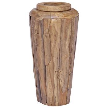 Jarrón Decorativo De Madera Maciza De Teca 40x80 Cm Vidaxl