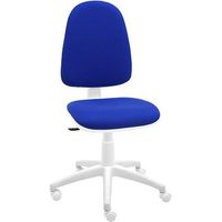 silla de escritorio torino blanca - tapizado azul