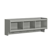 perchero de pared con 4 ganchos y 3 cajones madera gris