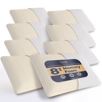Set De 8 Almohadas De Espuma Viscoelástica 40 X 70 Cm | Altura 11 Cm | Almohadas Cervicales Hipoalergénicas, Ergonómicas Y Transpirables | Antiasfixia Y Refrescante