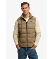 superdry para hombre m5012342a chaleco quilt fuji marron m casual sostenible nylon reciclado
