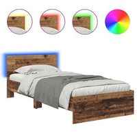 estructura de cama con cabecera madera vieja 100 x 200 cm