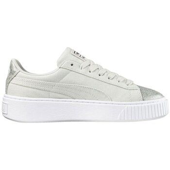 Puma Deportivas Moda Basket Platform Canvas Blue Flower Silver 366494 03 para mujer