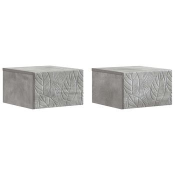 Mesa Lateral Montada En La Pared 2 Pcs Gris Hormigón Vidaxl