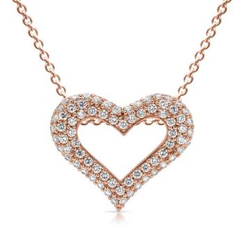 Cadena chapado en oro rosa con colgante de corazón