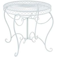 mesa de jardin sheela metal blanco o 90 cm clp