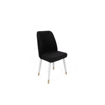 Set 4 Sillas Hugo-406 V4 Dorado Blanco Negro