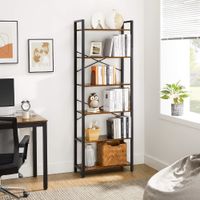 libreria industrial de 6 niveles de color marron y negro