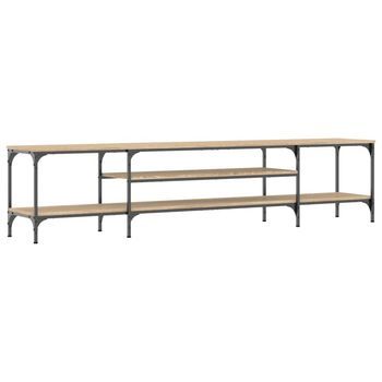 Mueble Tv Madera Ingeniería Y Hierro Roble Sonoma 201x35x45 Cm Vidaxl