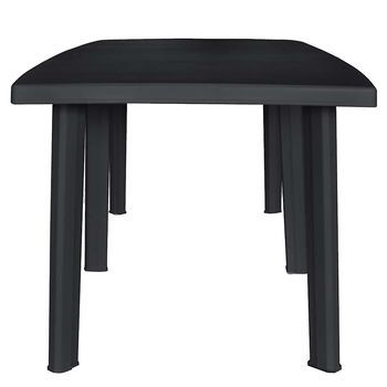 Mesa De Jardín | Mesa De Exterior De Plástico Gris Antracita 216x90x72 Cm