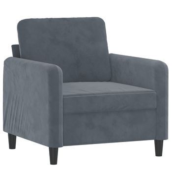 Sillón De Salón | Silla | Sillón De Terciopelo Gris Oscuro 60 Cm