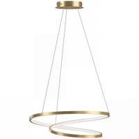 homcom 38w lampara de suspension led con 2 aros y 3 temperaturas de color 3000-6000k altura ajustable oro