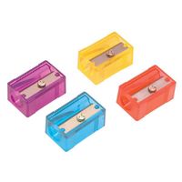 pencil sharpener plastic anti-tamper screw 1-hole assorted 1 x pack of 10 sharpeners