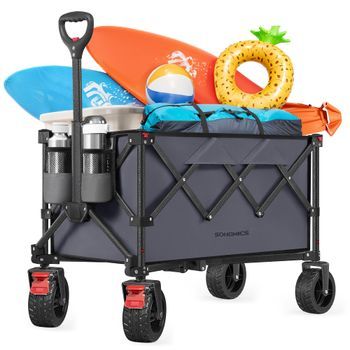 Carro De Mano Plegable 150 L Oxford 600d Ruedas Con Freno 150 Kg - Gris