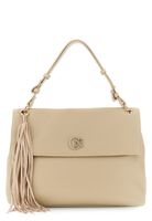 bolso de hombro con solapa efecto piel de grano grueso beige taglia unica