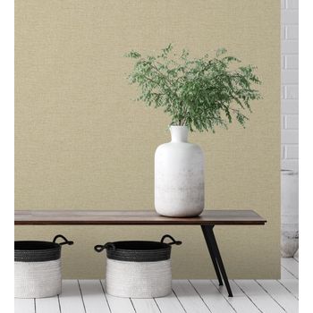 Papel Pintado Vinílico Efecto Fibra Vegetal De Yute Con Textura En Relieve - Cairo 681177 De Gaulan - Rollo De 10 M X 1,06 M