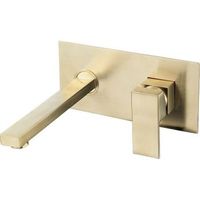 grifo lavabo empotrado monomando tilso oro cepillado dorado
