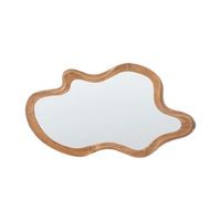 espejo de pared con marco de madera accesorio decorativo 89 x 49 cm madera clara drevant
