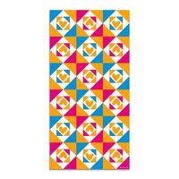 alfombra vinilica naranja 160x230cm agatha corazones naranja azul rosa