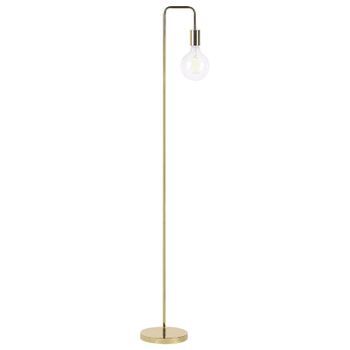 Lámpara De Pie Dorada Estilo Industrial Minimalista Sin Pantalla Savena