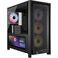 caja torre corsair frame 4000d lcd rs argb lateral lcd 4 ventiladores argb e-atx negro