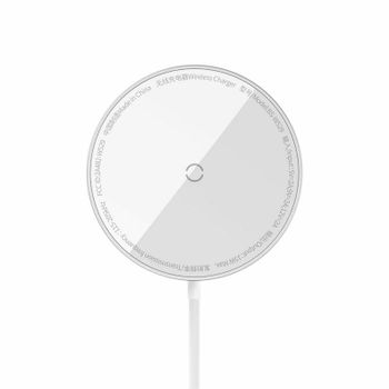 Cargador inalámbrico Baseus Simple Mini3 15W MagSafe Qi USB ultrafino plata