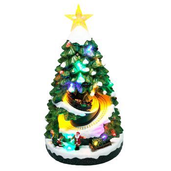 Wellhome Árbol Navideño Con Luces Led Y Movimiento – 21x22,5x38,8 Cm
