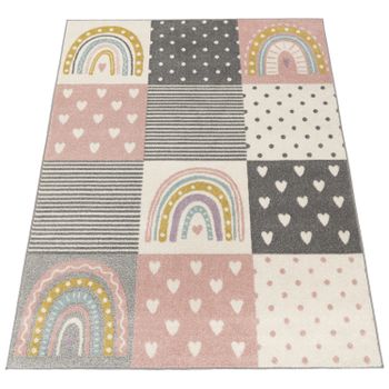 Alfombra infantil Ninique rosa 133 cm cuadrado