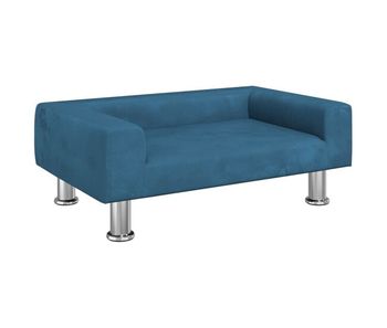 Sofá infantil - sofá para niños de terciopelo azul 70x45x26,5 cm