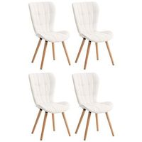 juego de 4 silla de comedor elda simil cuero blanco 63x50x88 cm clp