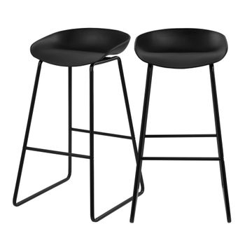Lote de 2 sillas de bar negras h76cm