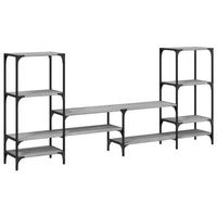 mueble tv  mueble de salon  armario tv madera de ingenieria gris sonoma 2065x285x95 cm