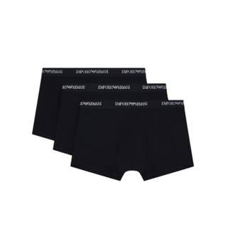 Emporio Armani para hombre. EM000259_AF14132 Set 3 Bóxers de punto elástico de algodón Essential negro (S), Homewear