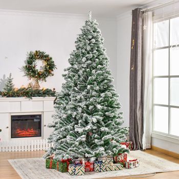Árbol De Navidad Grande De Metal Plástico Homcom 140x140x225 Cm-verde